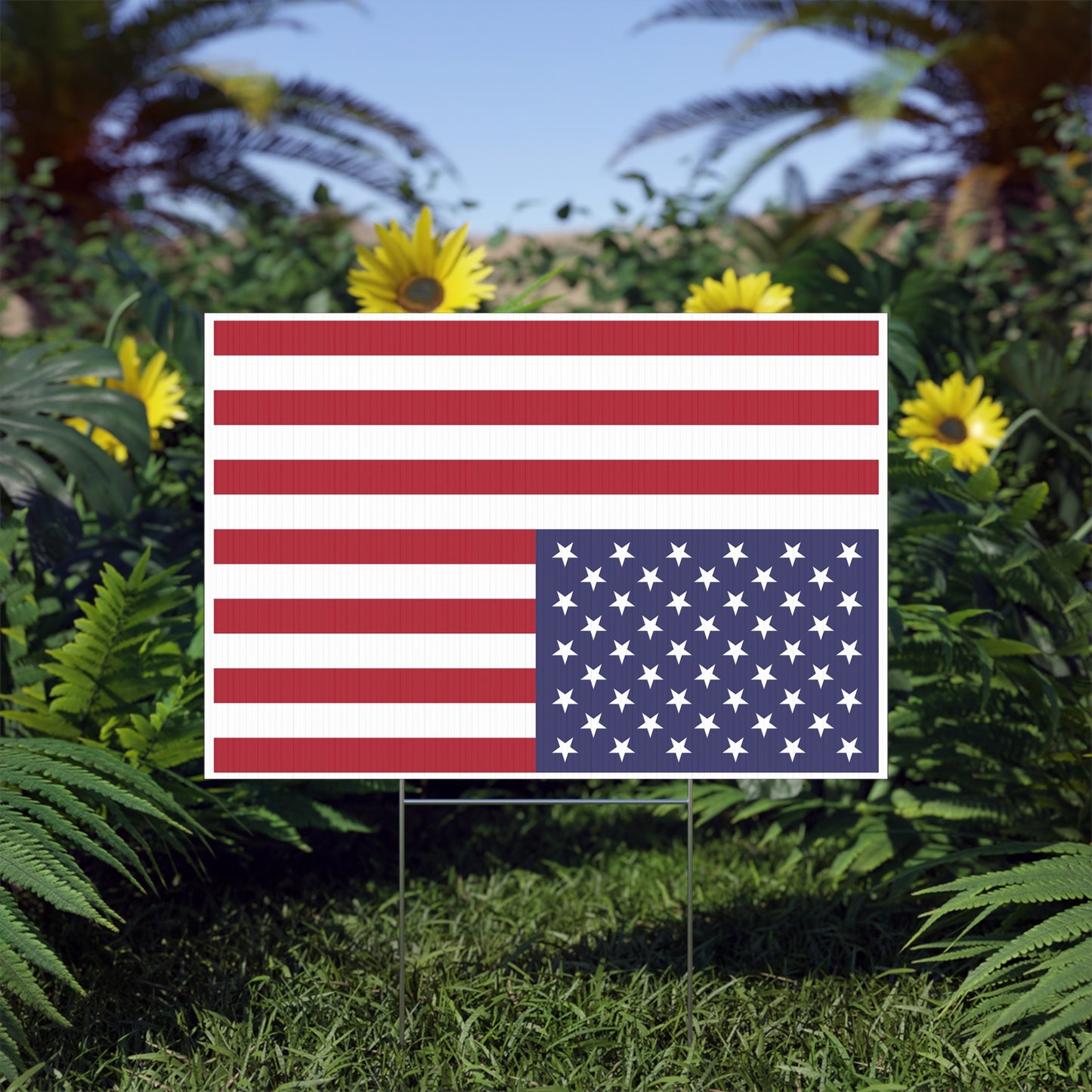 Inverted American Flag Distress Signal Lawn Sign