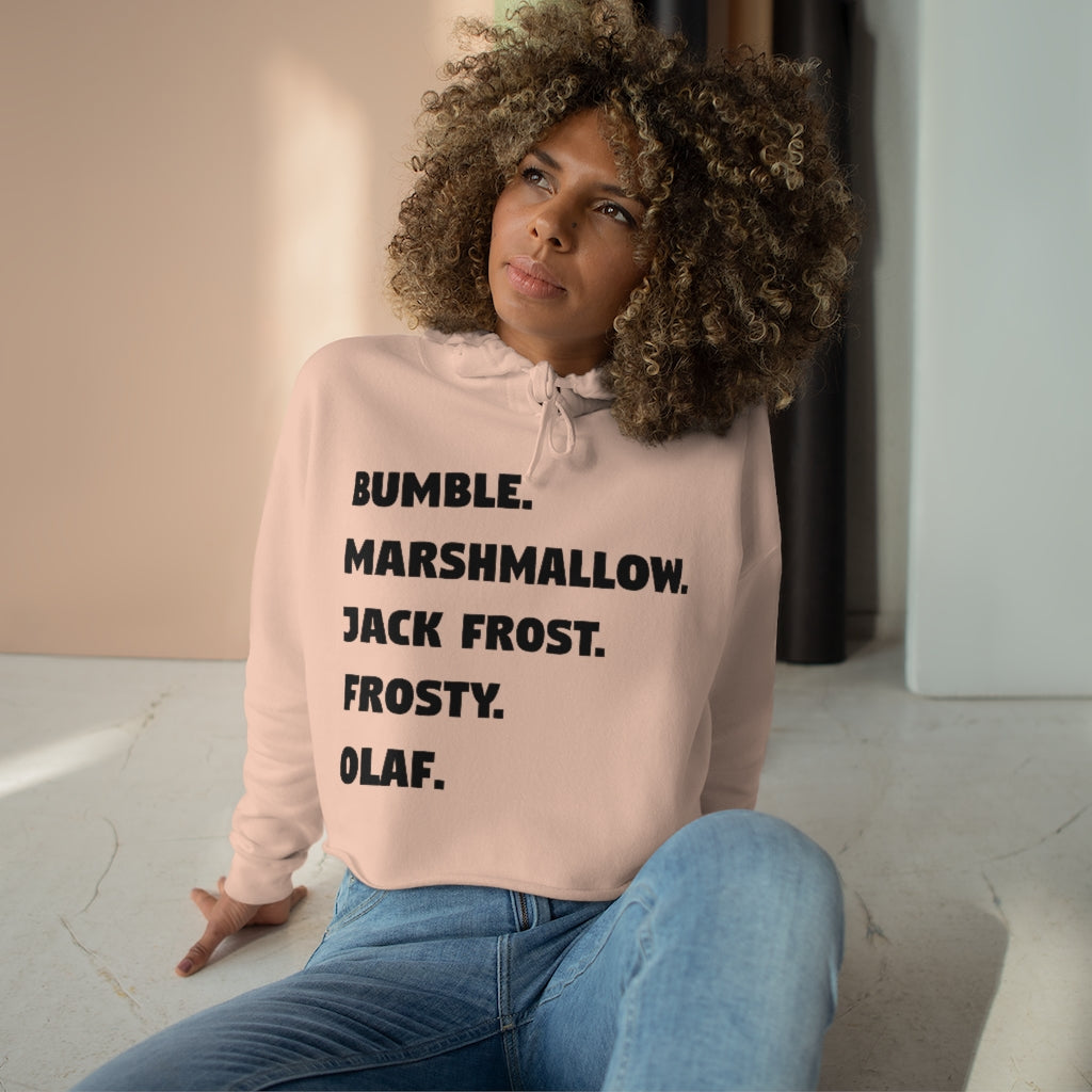 Famous Snowmen Christmas Crop Hoodie