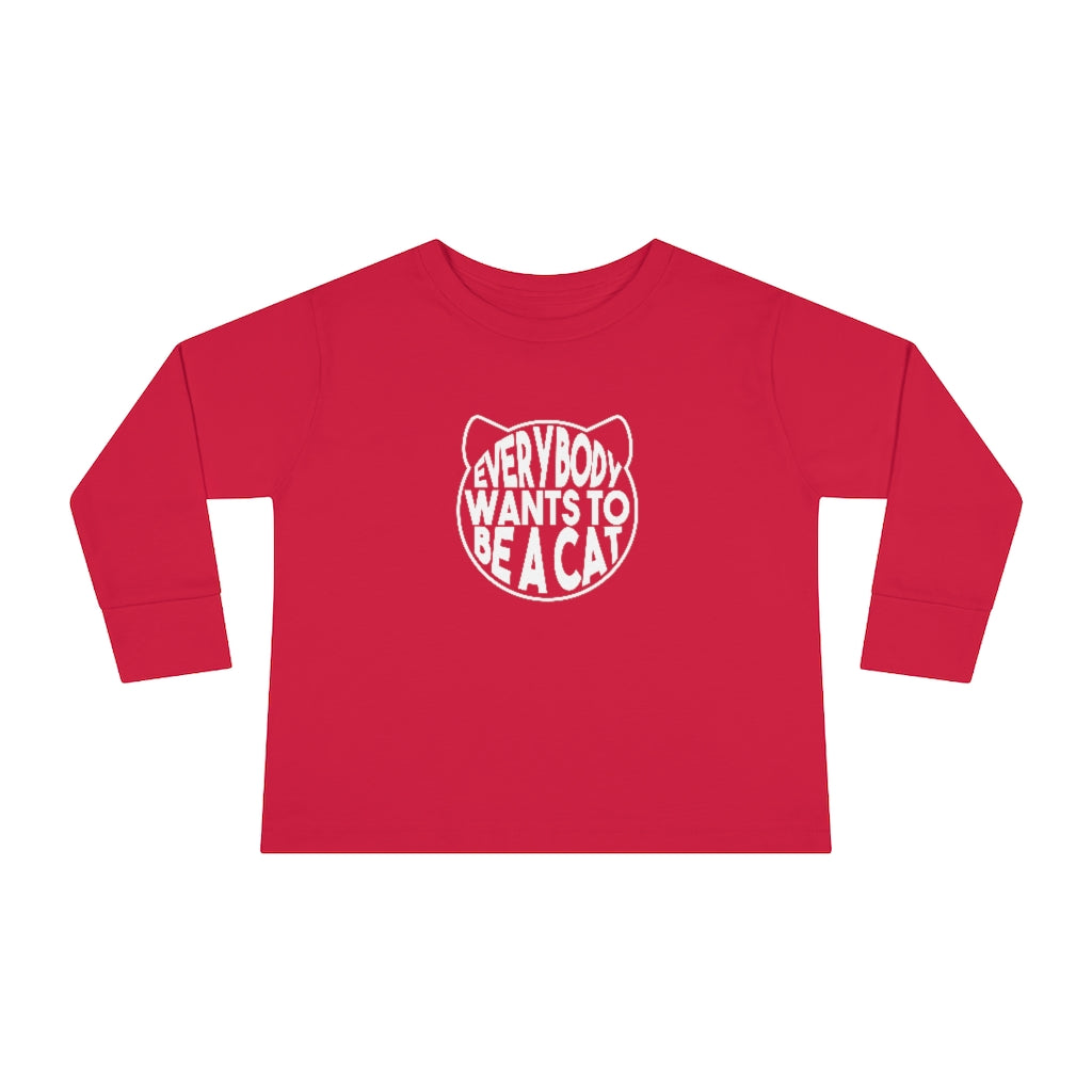 Everybody Wants to be a Cat Long Sleeve Shirt kids shirt with Aardvark Dreams graphic design