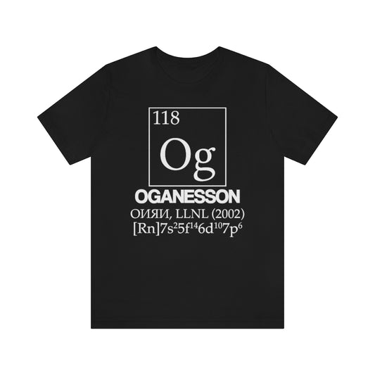 shirt chemistry element electron configuration periodic table science college university school oganesson "element 118"