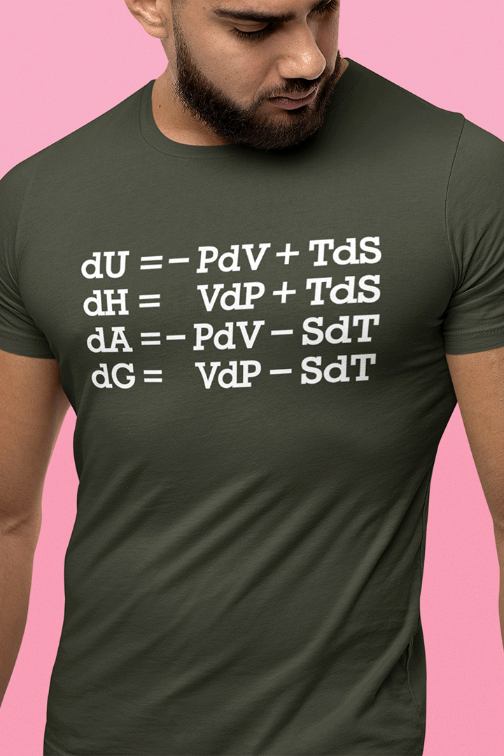 Thermodynamic Functions T-Shirt, by Aardvark Dreams