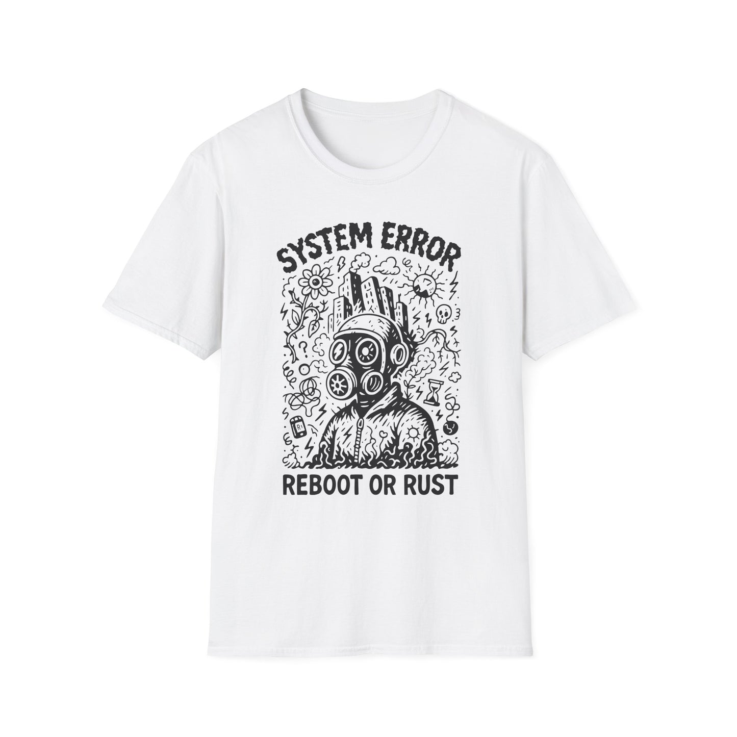 Reboot or Rust Doodle Art T-Shirt for Malcontents
