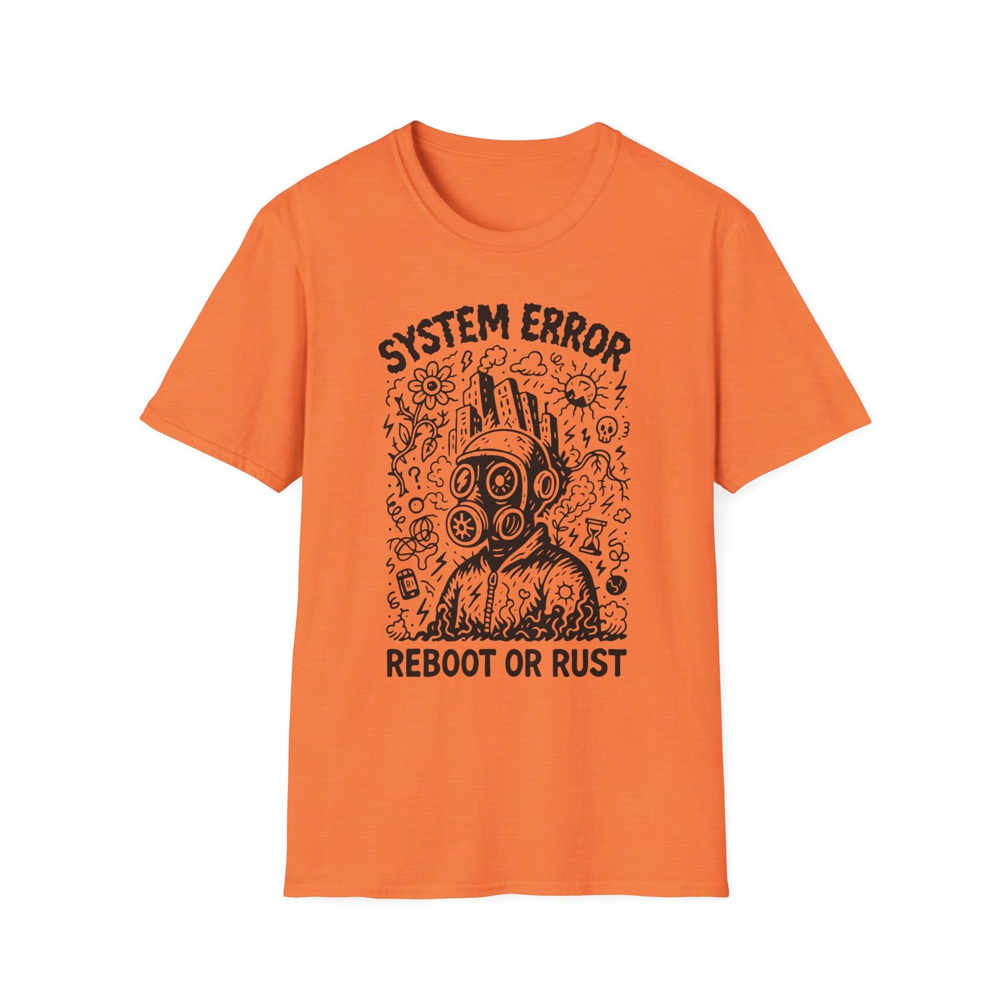 Reboot or Rust Doodle Art T-Shirt for Malcontents