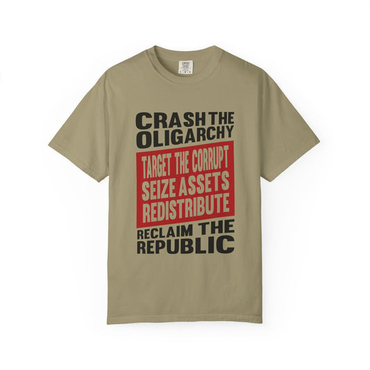 Crash the Oligarchy T-Shirt T-shirt with Aardvark Dreams graphic design