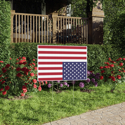 Inverted American Flag Distress Signal Lawn Sign