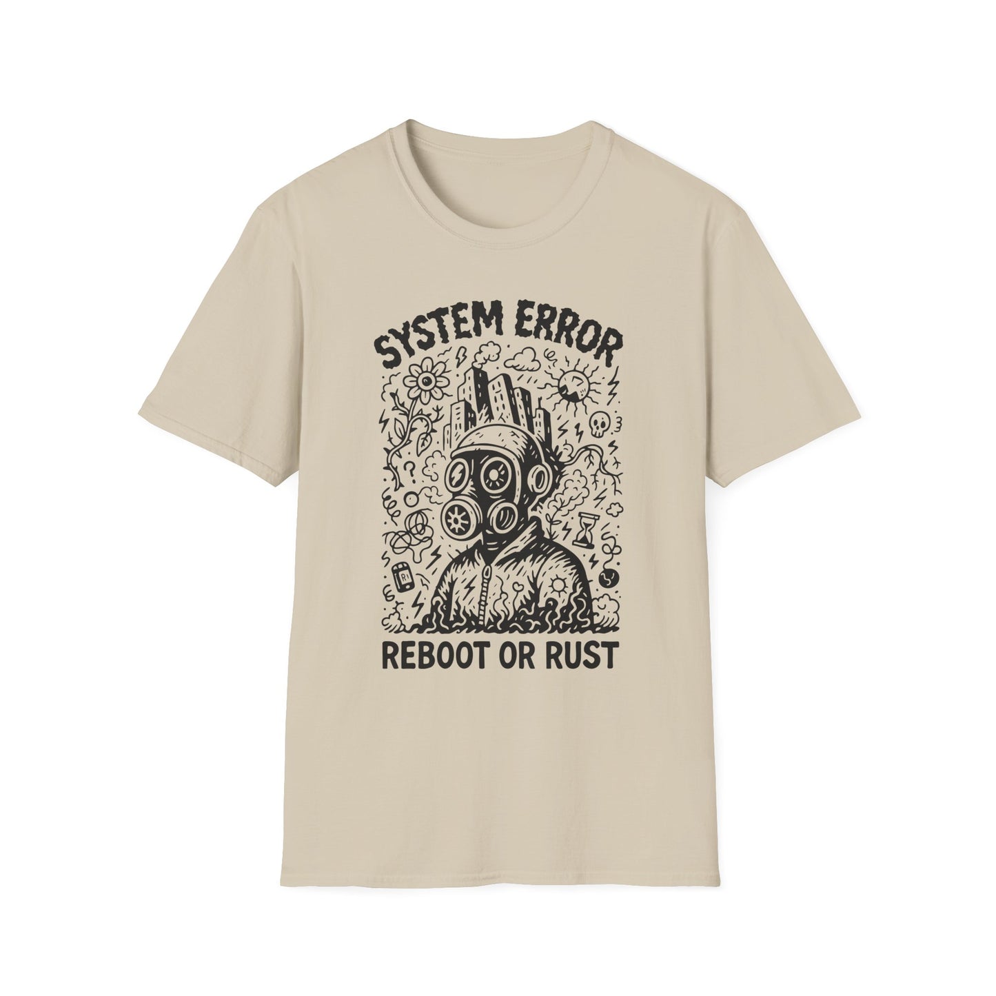 Reboot or Rust Doodle Art T-Shirt for Malcontents