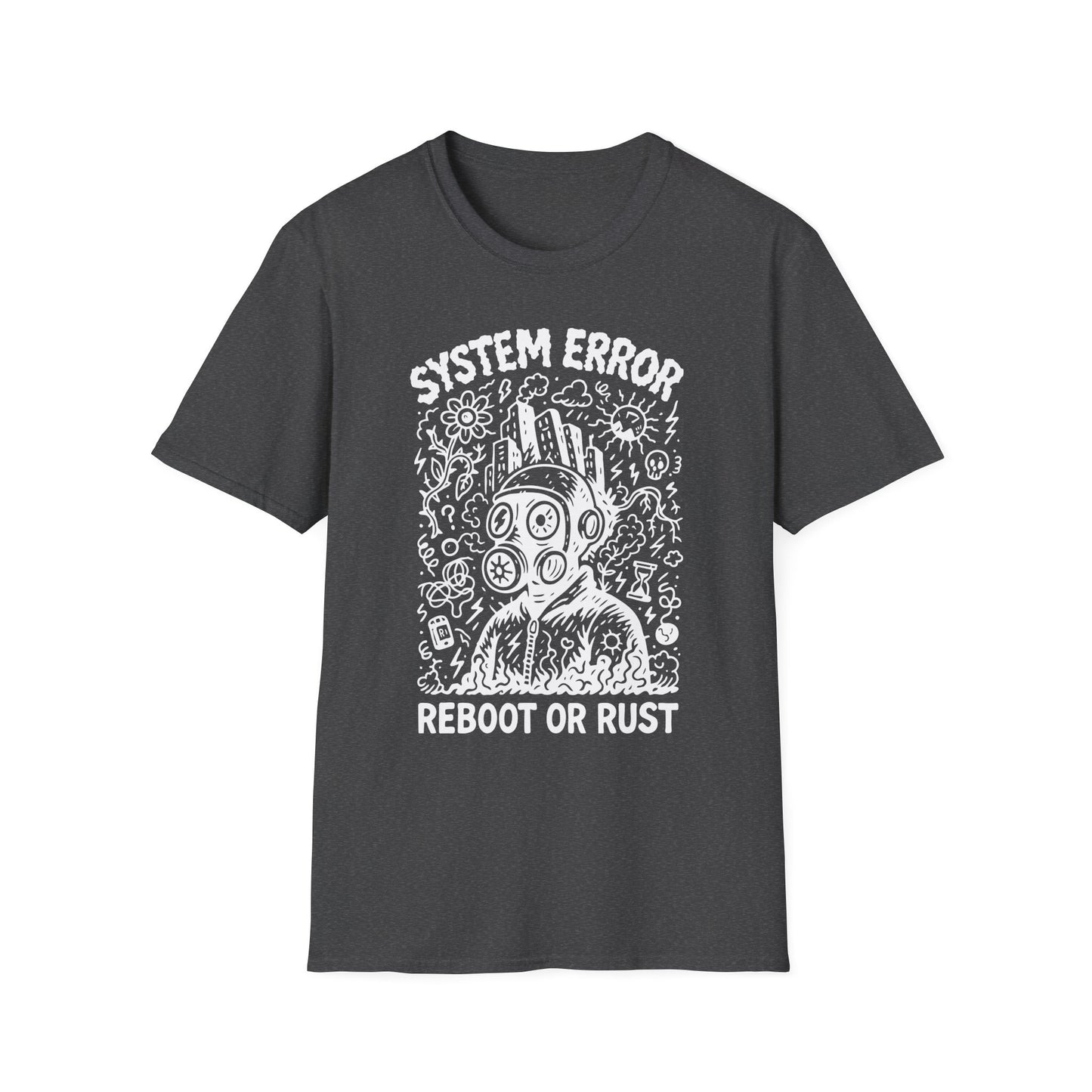Reboot or Rust Doodle Art T-Shirt for Malcontents