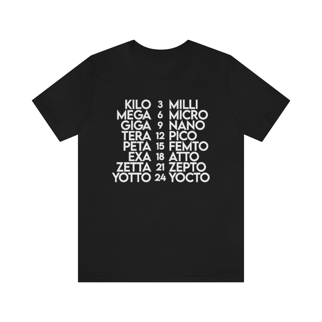 shirt science math metric prefixes mega giga tera zetta yotto yocto femto nano