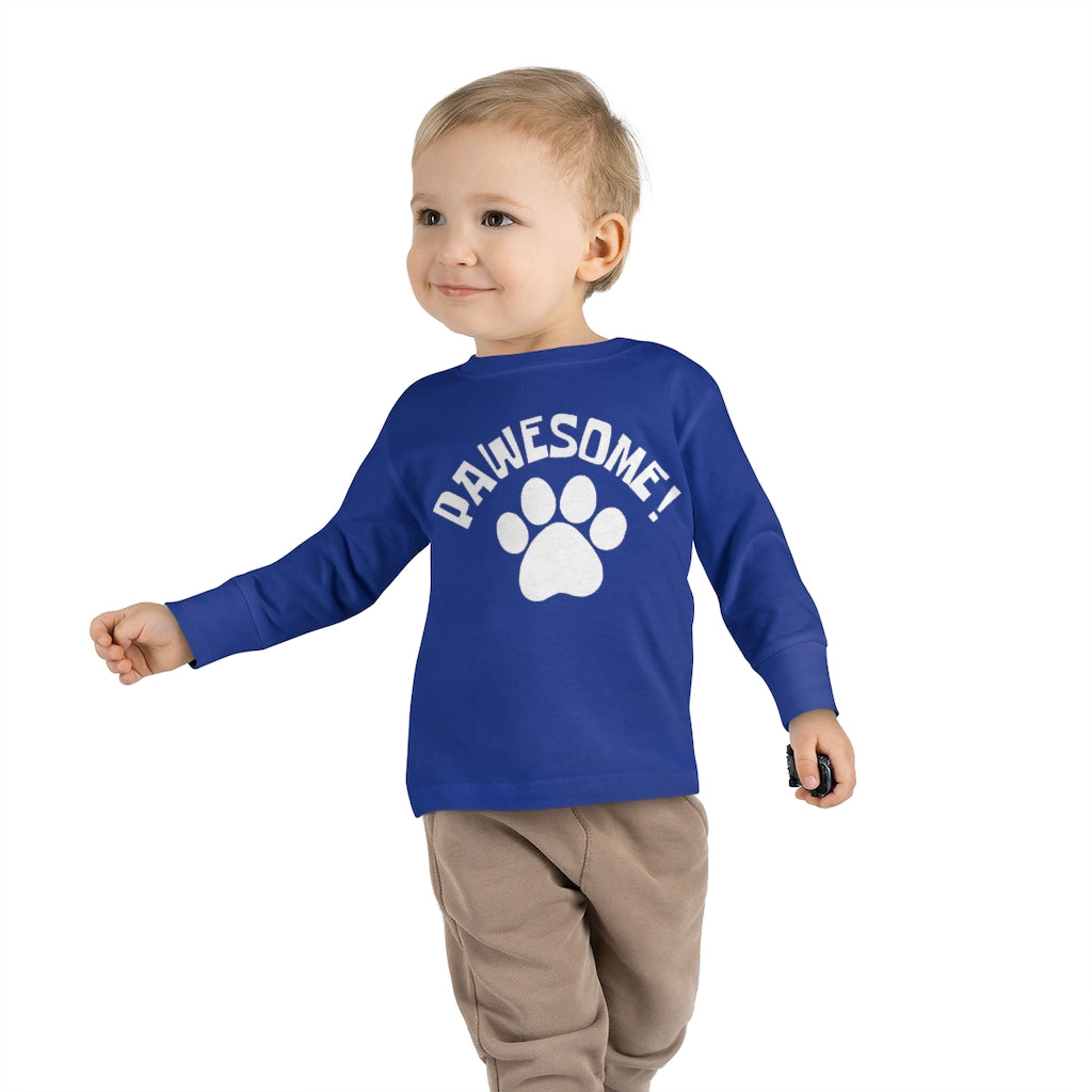 Pawesome! Toddler Long Sleeve T-Shirt, by Aardvark Dreams