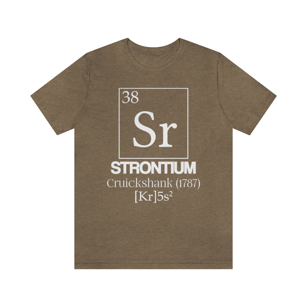 shirt chemistry element electron configuration periodic table science college university school strontium cruickshank