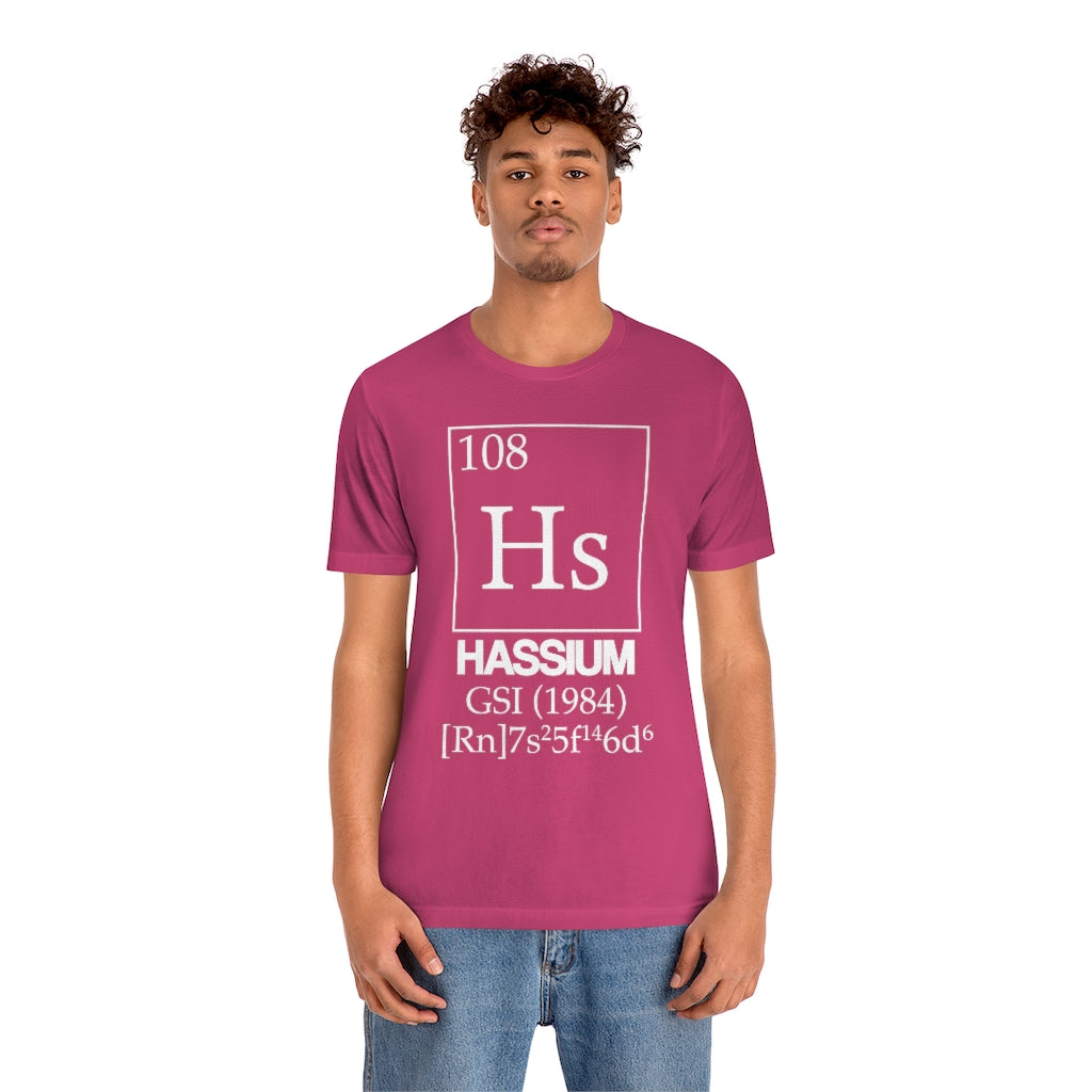 Hassium Element-108 T-Shirt, by Aardvark Dreams [Elementwear]