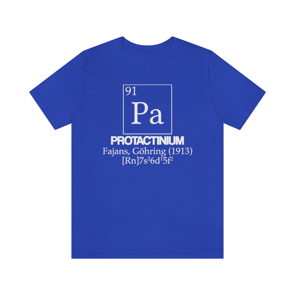 shirt chemistry element electron configuration periodic table science college university school proatactinium protoactinium