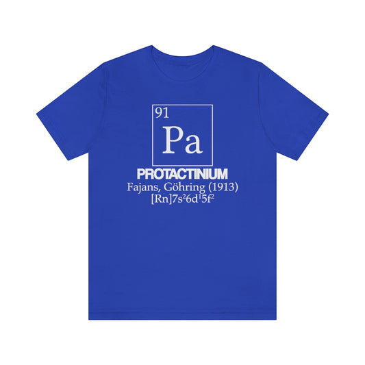 shirt chemistry element electron configuration periodic table science college university school proatactinium protoactinium