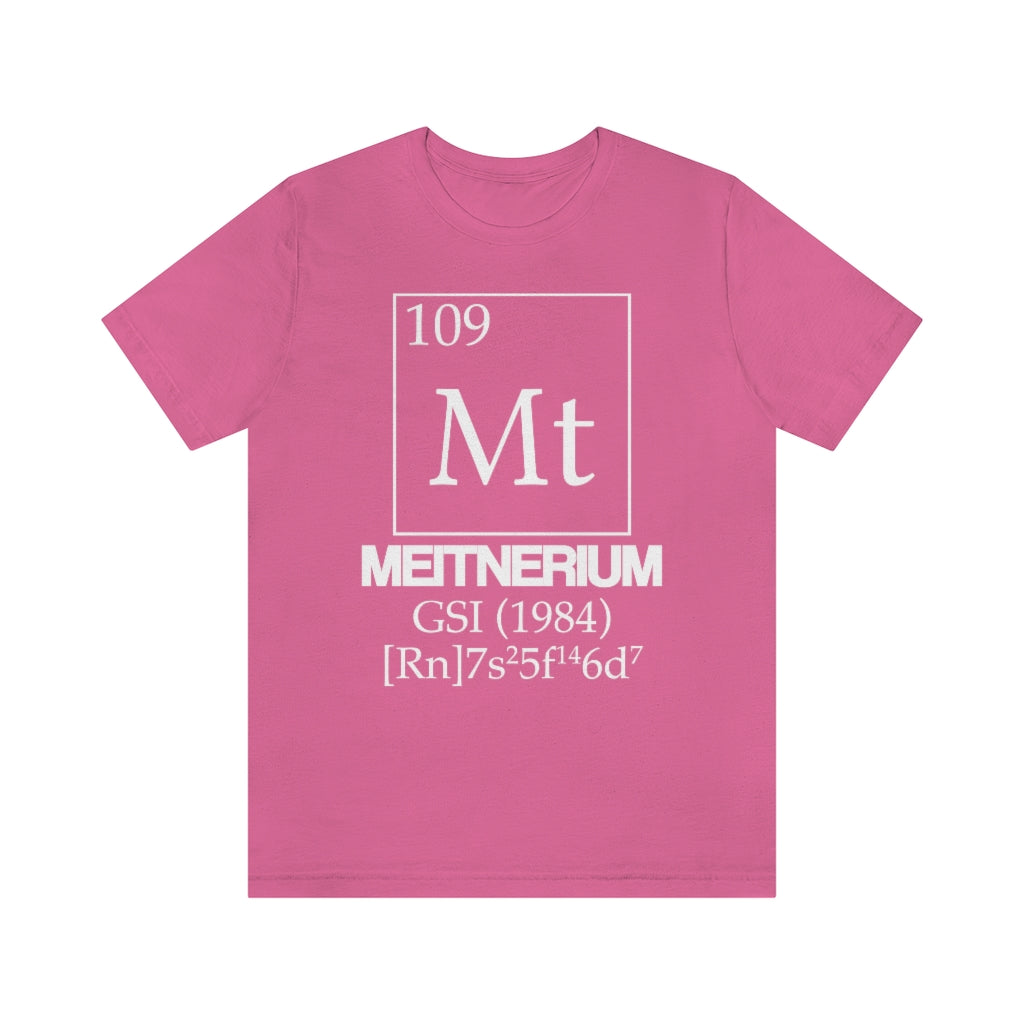 shirt chemistry element electron configuration periodic table science college university school meitnerium meitner