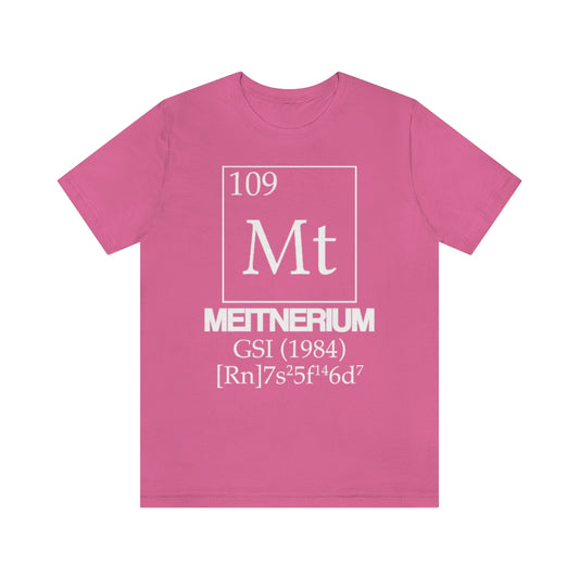 shirt chemistry element electron configuration periodic table science college university school meitnerium meitner