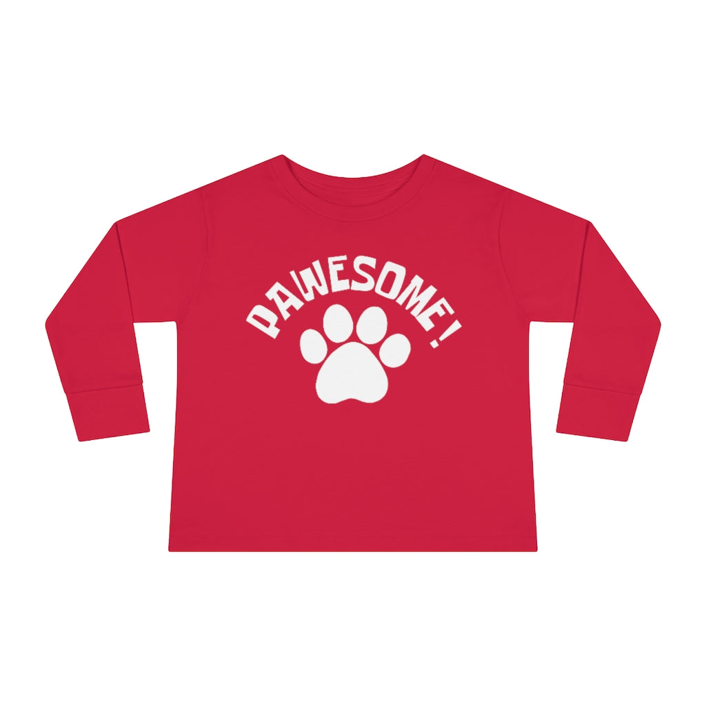 Pawesome! Toddler Long Sleeve T-Shirt, by Aardvark Dreams