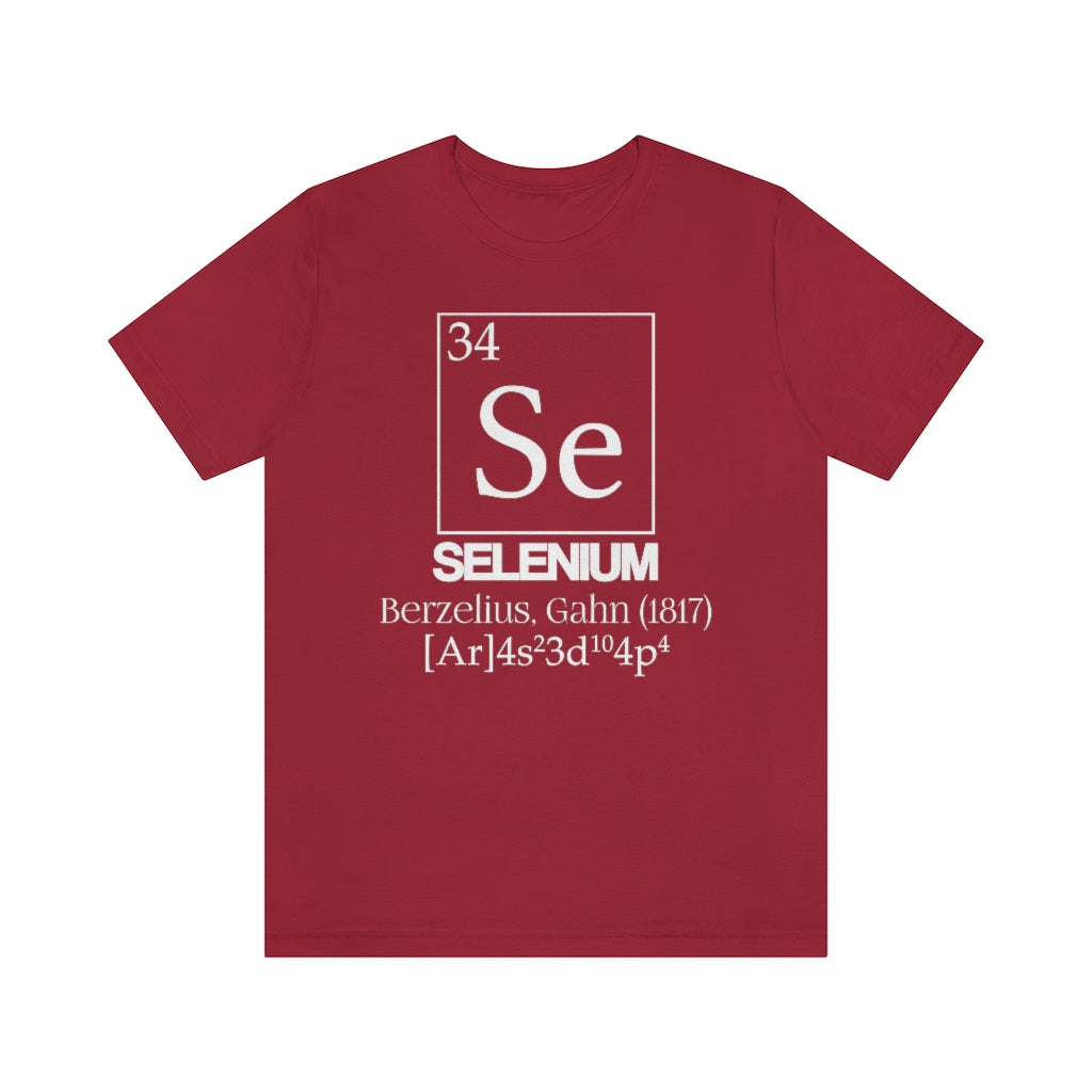 shirt chemistry element electron configuration periodic table science college university school selenium berzelius