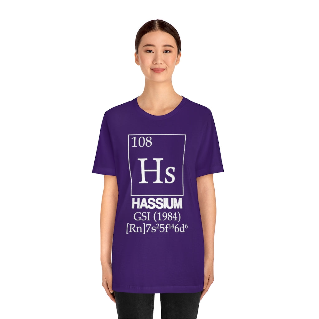 Hassium Element-108 T-Shirt, by Aardvark Dreams [Elementwear]