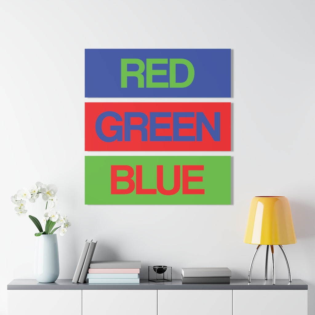 ColourShift "Red Green Blue" Triptych Acrylic Prints, by Aardvark Dreams