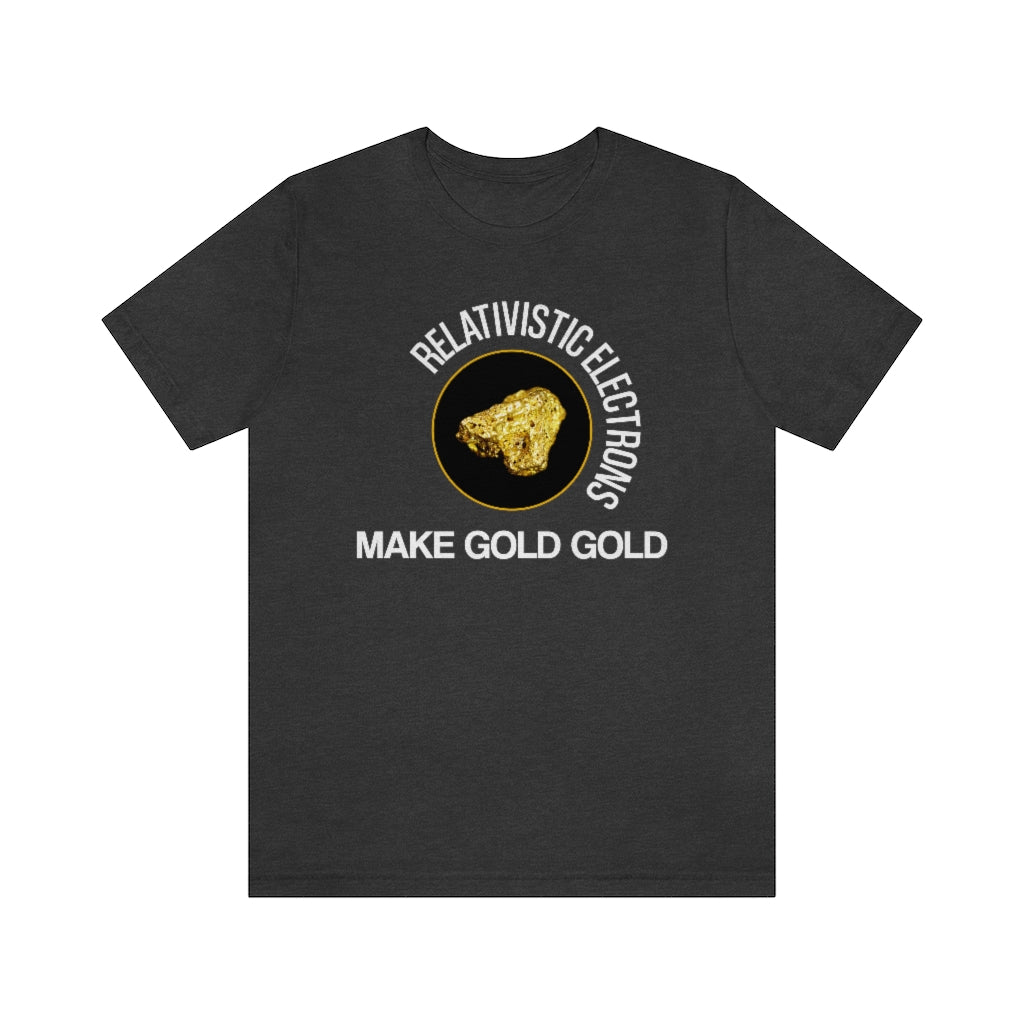 Relativistic Chemistry Gold T-Shirt, by Aardvark Dreams