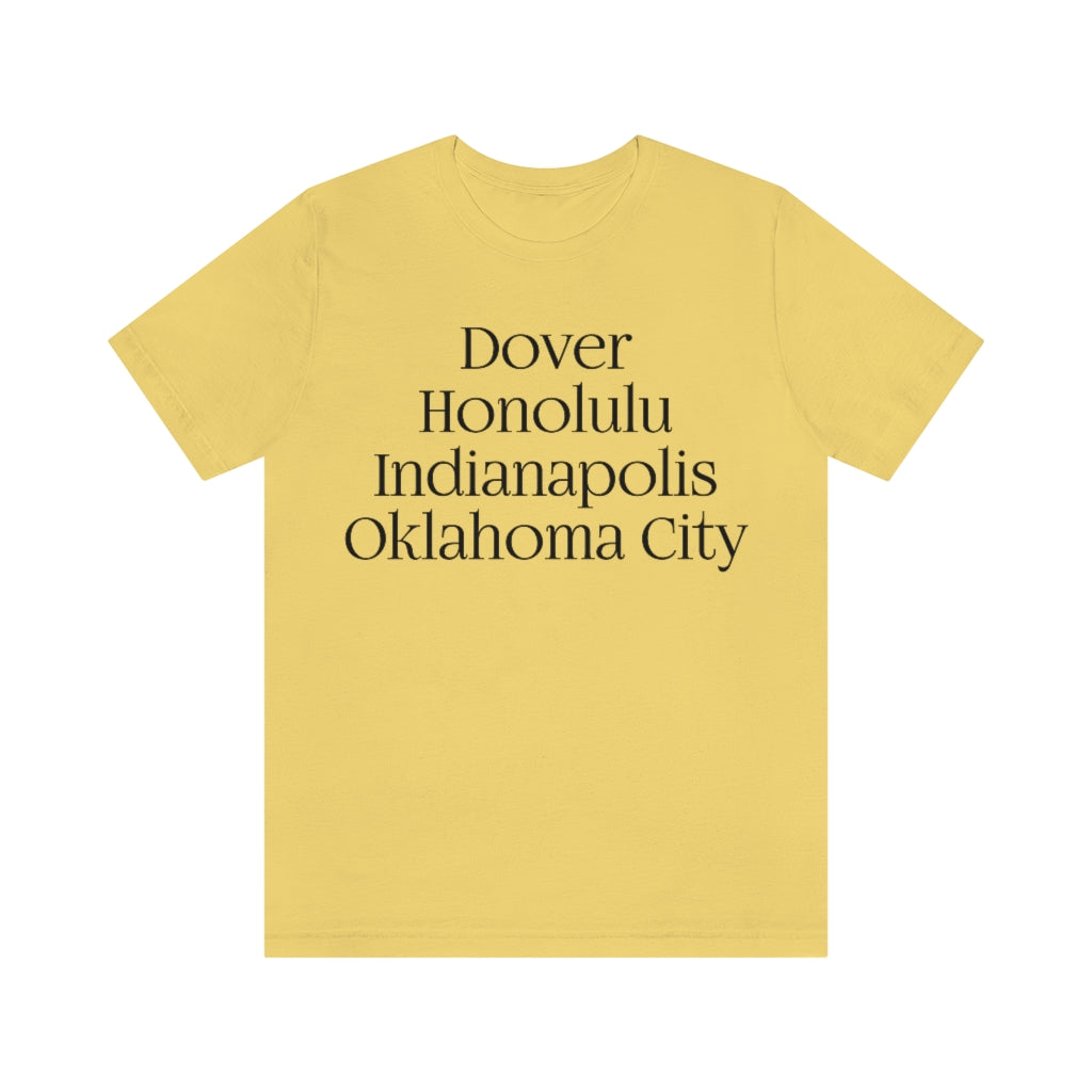 States and Capitals with Matching Letters T-Shirt, by Aardvark Dreams