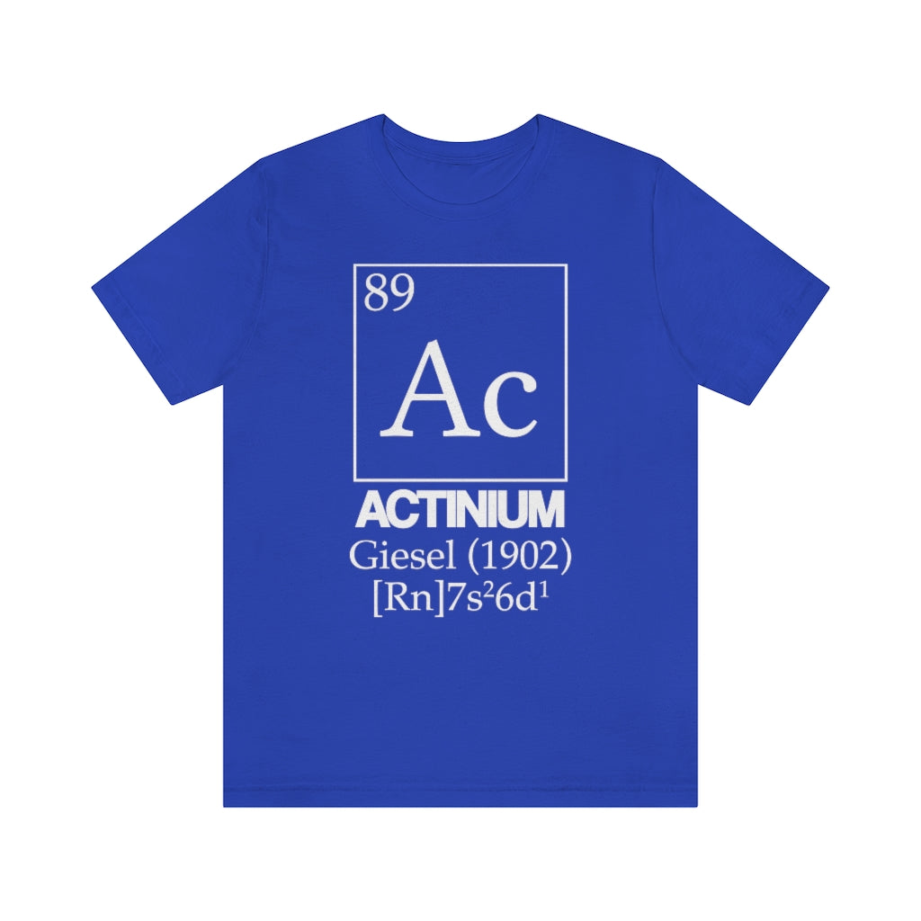  shirt chemistry element electron configuration periodic table actinium actinide