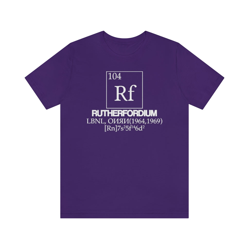 Rutherfordium Element-104 T-Shirt, by Aardvark Dreams [Elementwear]