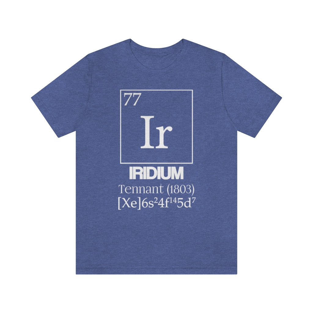 shirt chemistry element electron configuration periodic table science college university school iridium