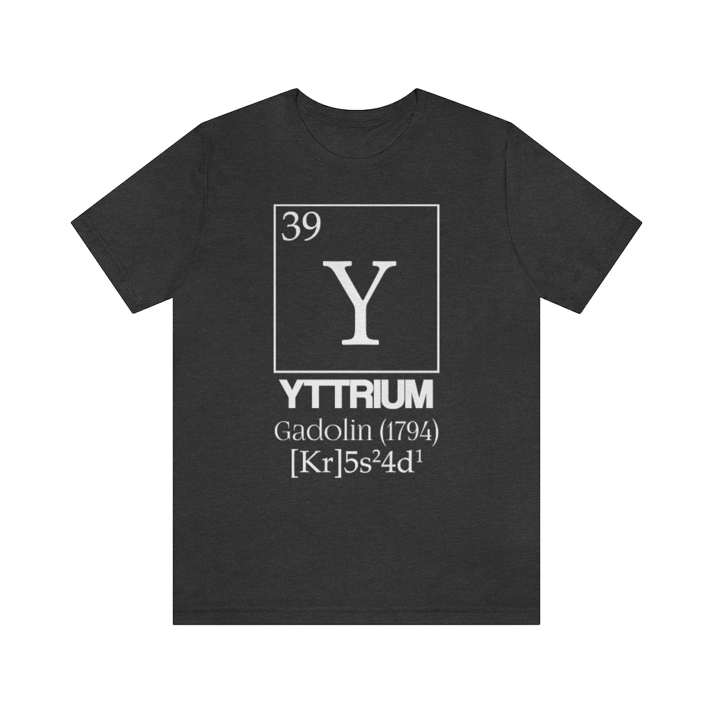 shirt chemistry element electron configuration periodic table science college university school yttrium gadolin rare earth