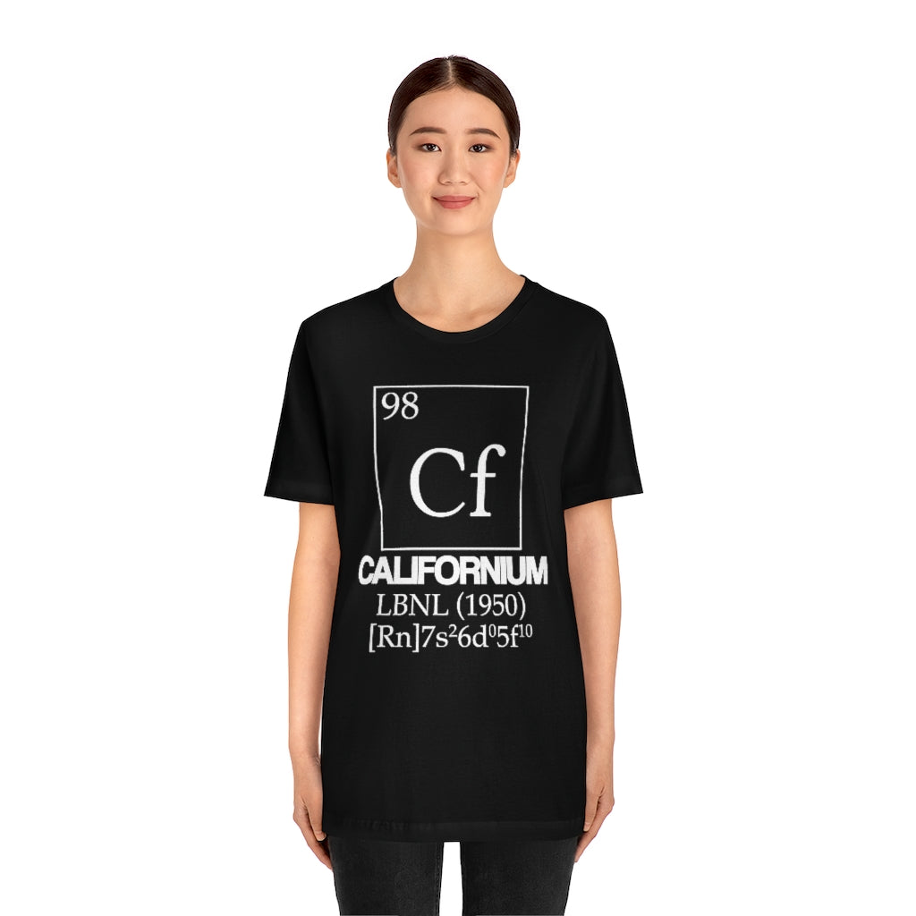  shirt chemistry element electron configuration periodic table californium