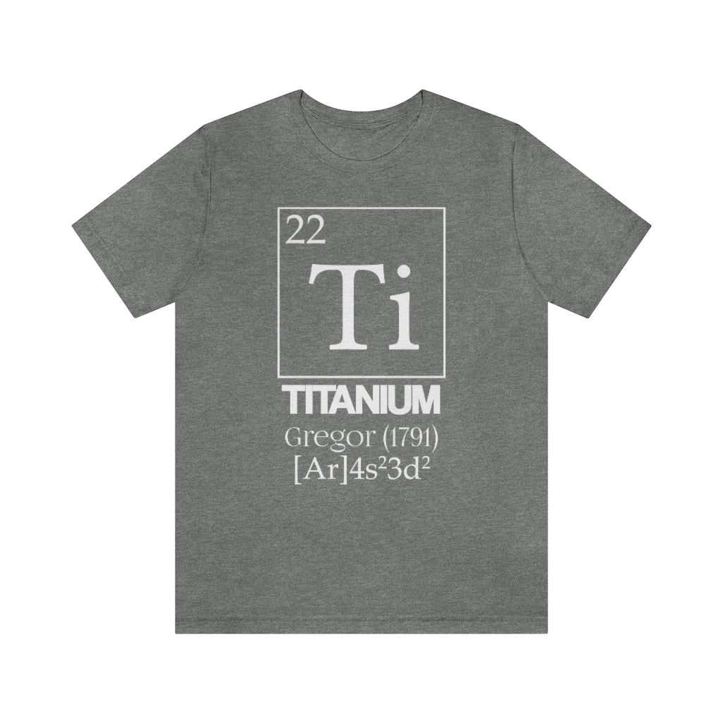 shirt chemistry element electron configuration periodic table science college university school titanium gregor