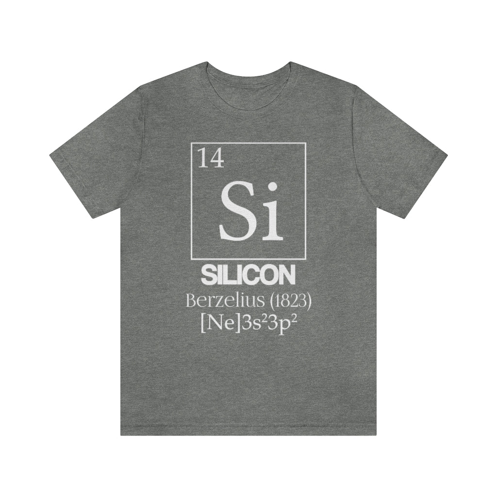 shirt chemistry element electron configuration periodic table science college university school silicon berzelius