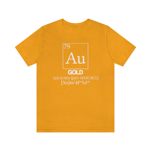 shirt chemistry element electron configuration periodic table science college university school gold aurum