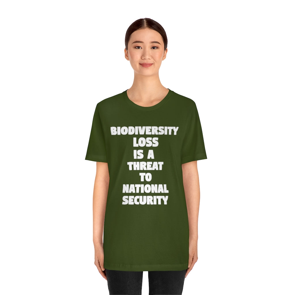 Biodiversity Loss is a Threat to National Security T-Shirt, by Aardvark Dreams