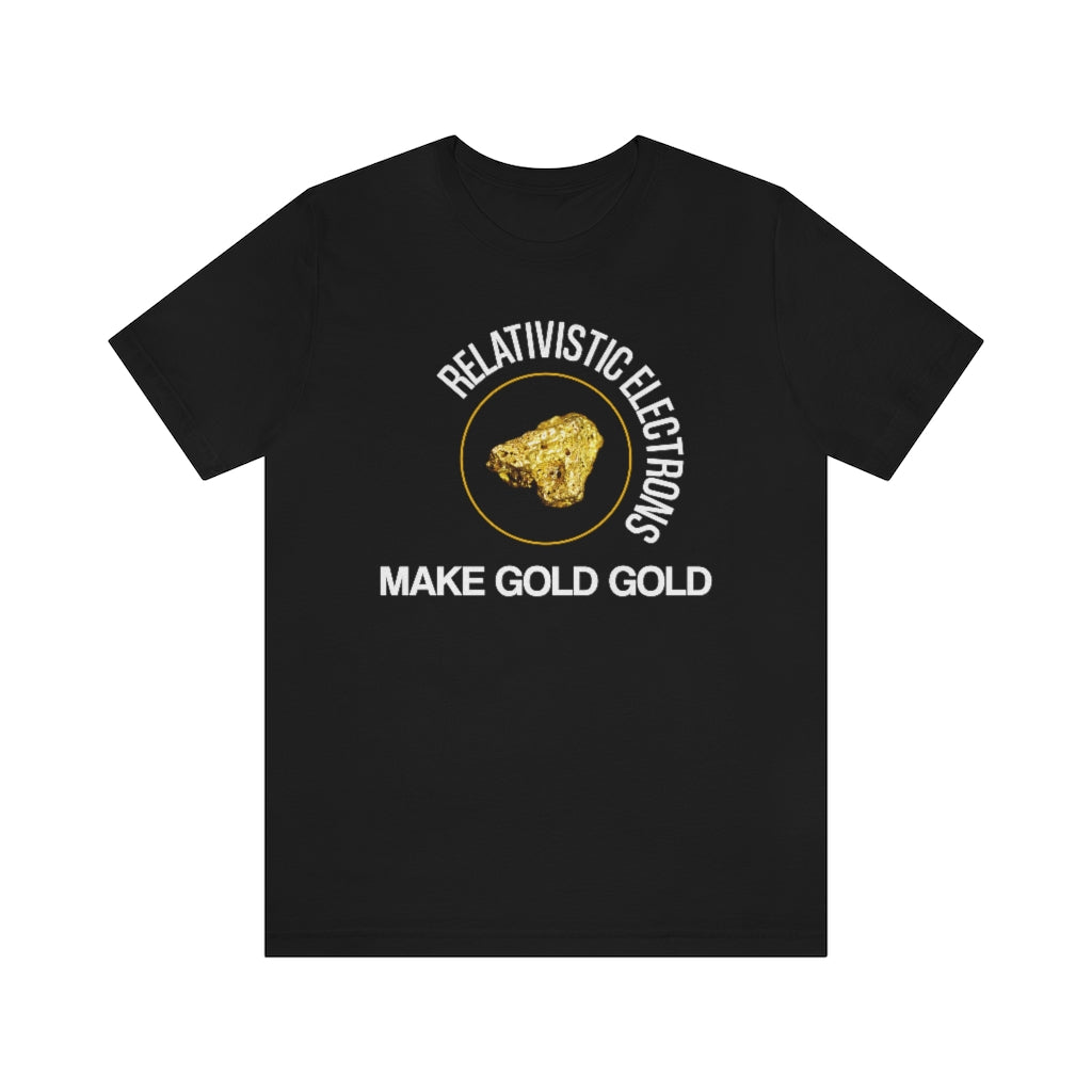 Relativistic Chemistry Gold T-Shirt, by Aardvark Dreams