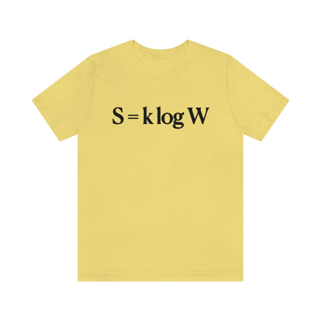 boltzmann entropy formula shirt s=klogw