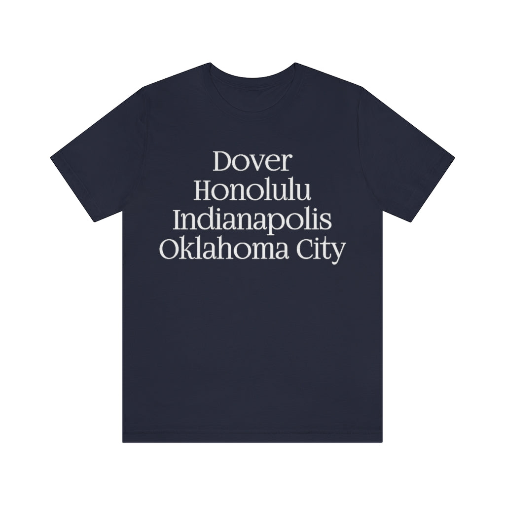 States and Capitals with Matching Letters T-Shirt, by Aardvark Dreams