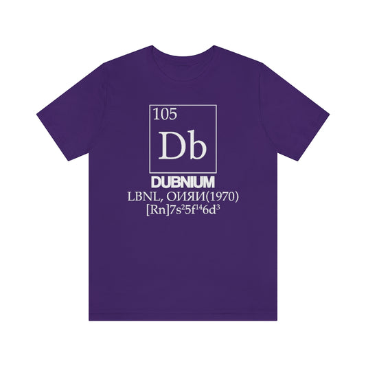 shirt chemistry element electron configuration periodic table science college university school dubnium dubna