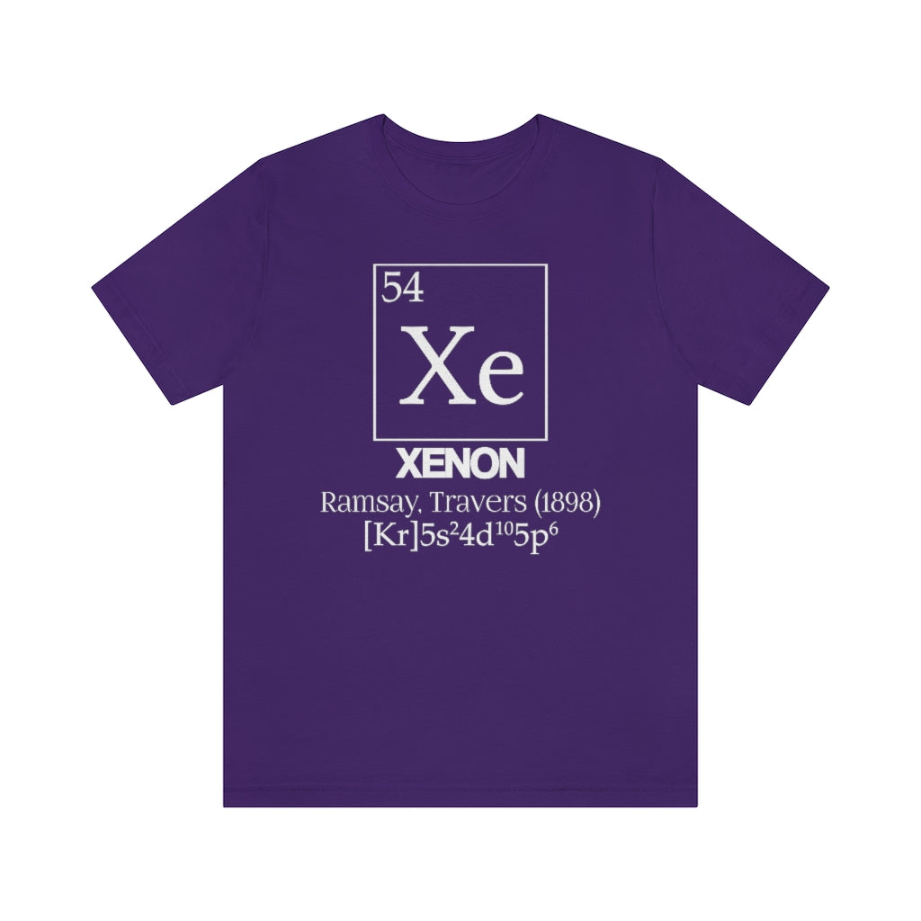 shirt chemistry element electron configuration periodic table science college university school xenon noble gas ramsay travers