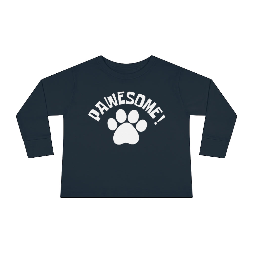 Pawesome! Toddler Long Sleeve T-Shirt, by Aardvark Dreams