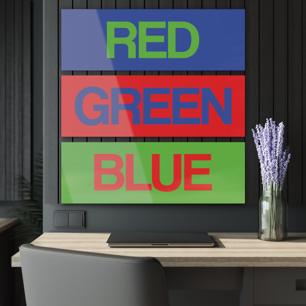 ColourShift "Red Green Blue" Triptych Acrylic Prints, by Aardvark Dreams