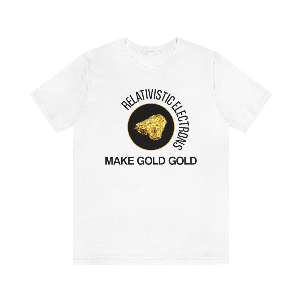 Relativistic Chemistry Gold T-Shirt, by Aardvark Dreams