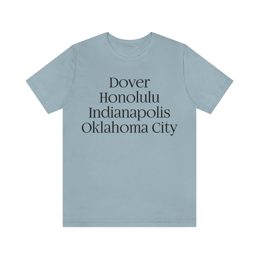 States and Capitals with Matching Letters T-Shirt, by Aardvark Dreams