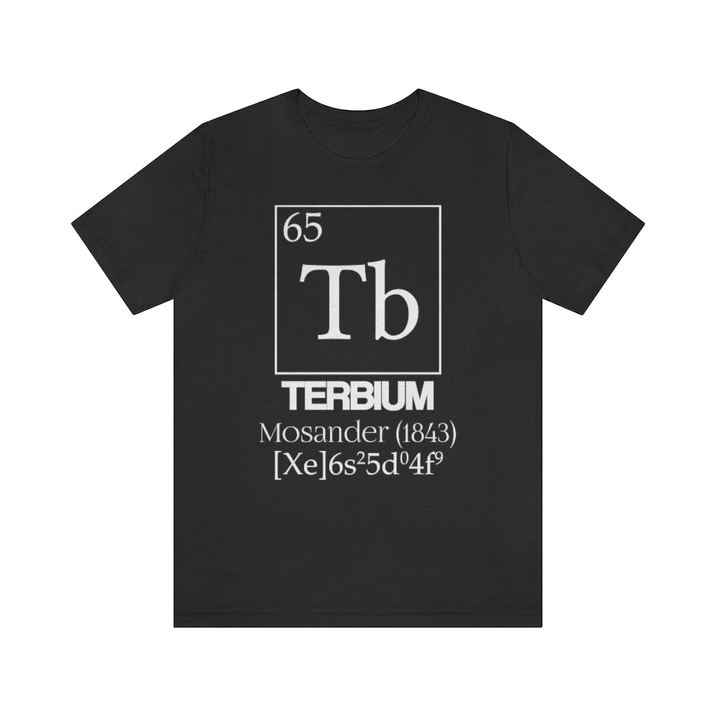 shirt chemistry element electron configuration periodic table science college university school terbium rare earth mosander