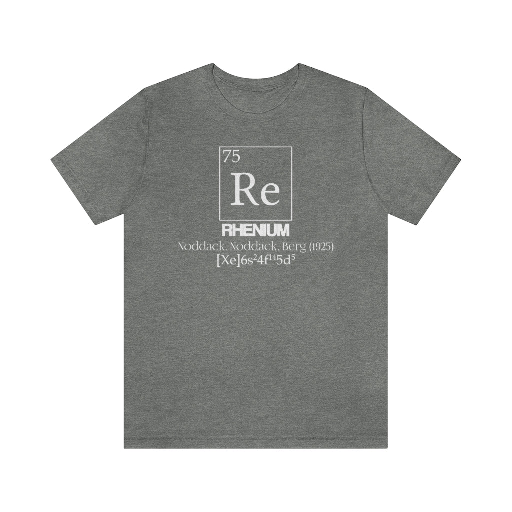 Rhenium Element-75 T-Shirt, by Aardvark Dreams [Elementwear]