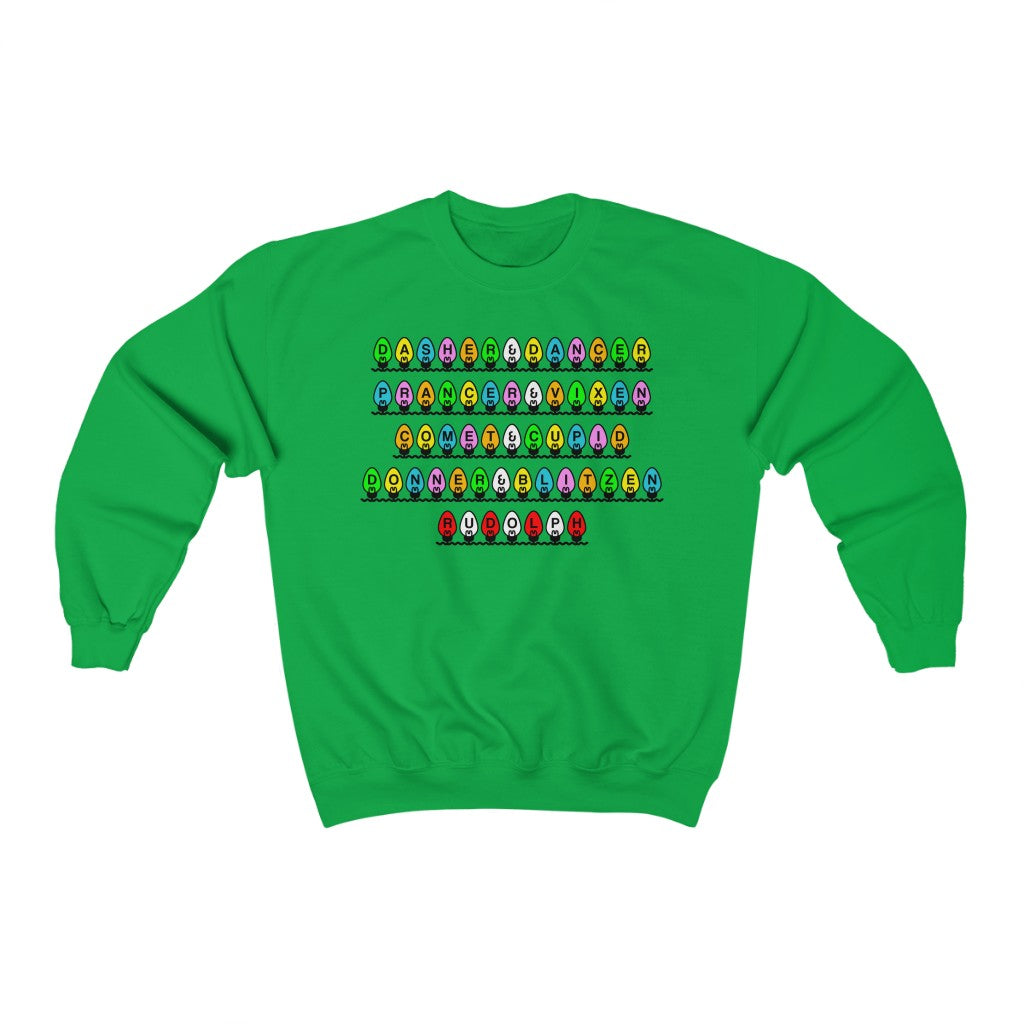 Christmas: Santa's Reindeer Crewneck Sweatshirt, by Aardvark Dreams