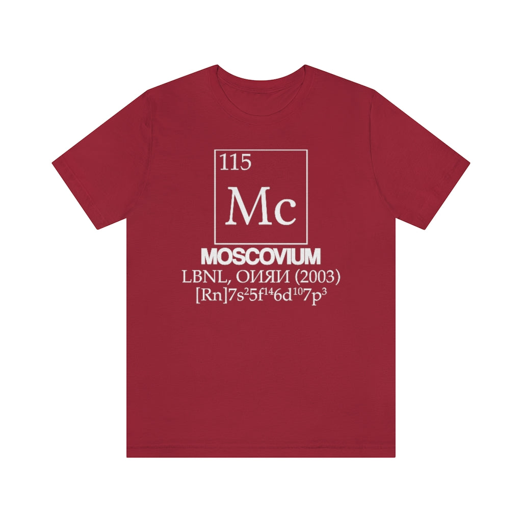 shirt chemistry element electron configuration periodic table science college university school moscovium