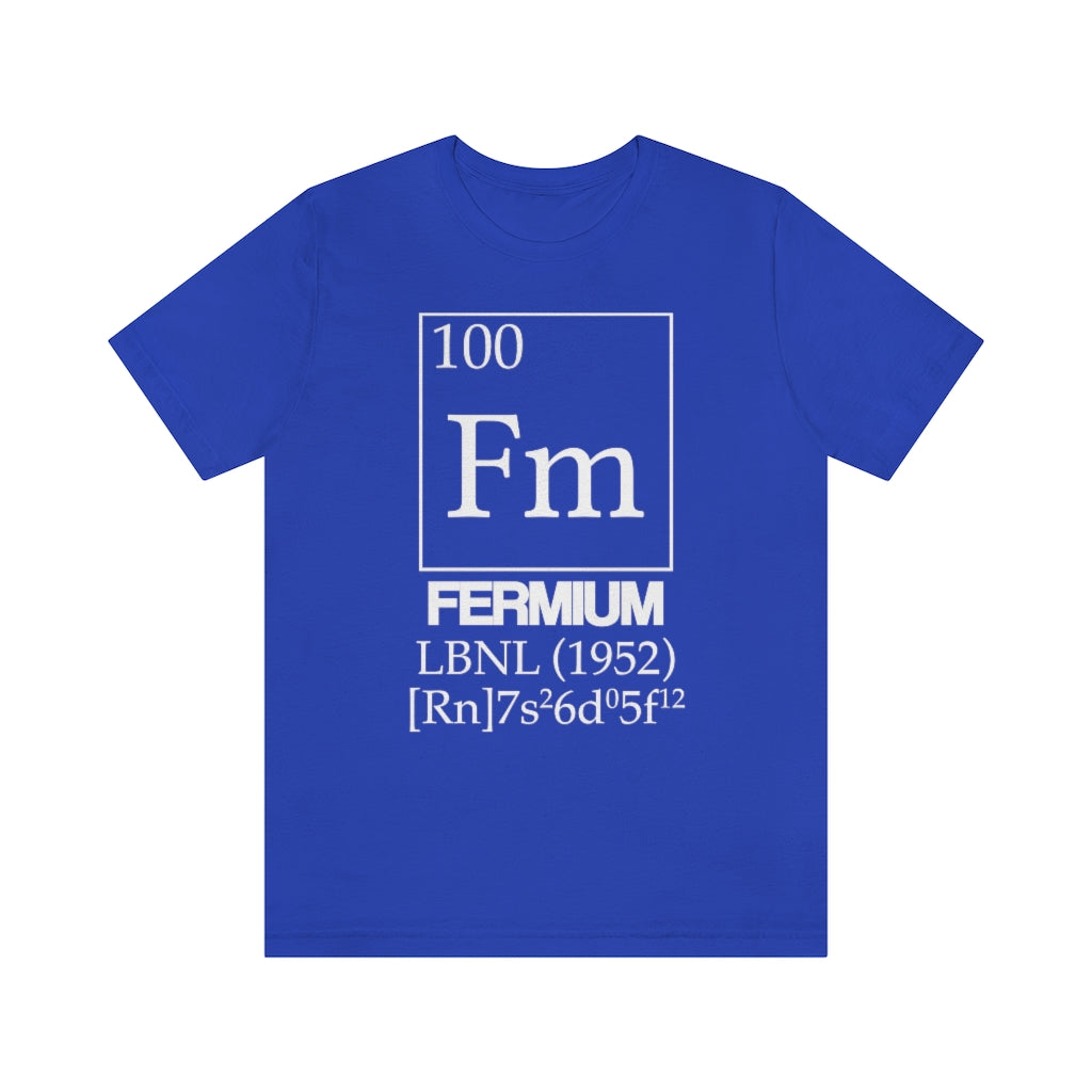 shirt chemistry element electron configuration periodic table science college university school fermium