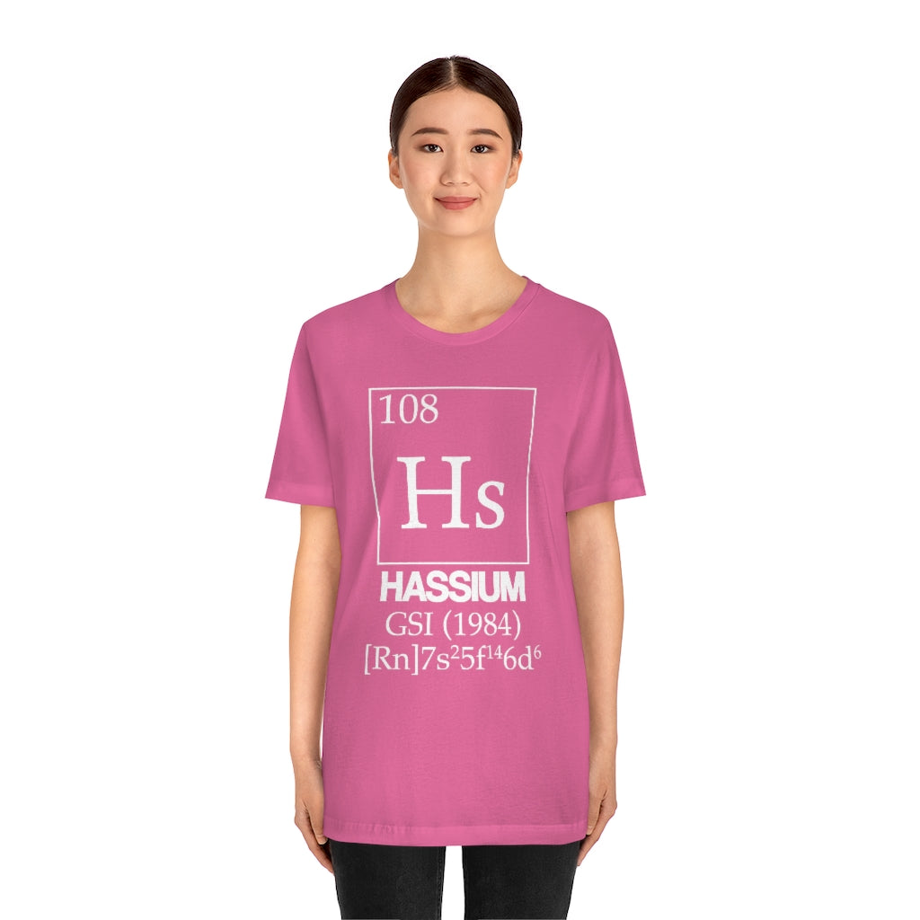 Hassium Element-108 T-Shirt, by Aardvark Dreams [Elementwear]