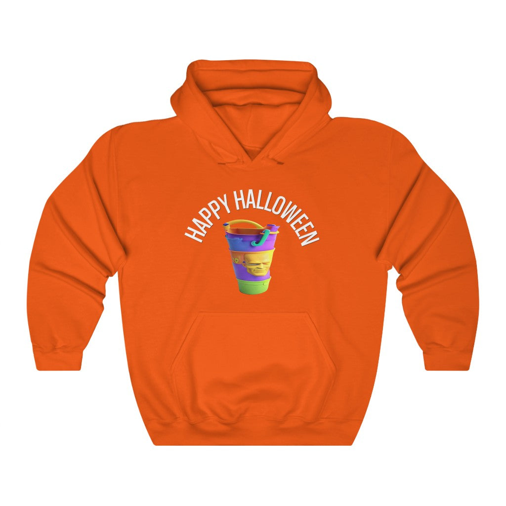 Halloween Frankenstein Bucket Hooded Sweatshirt, by Aardvark Dreams